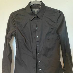 Banana Republic Tailored Non-Iron Black Shirt - 4P
